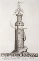 Edystone Lighthouse graverad av Henry Roberts (fl.1761), 1761