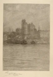 Nedre New York i en dimma