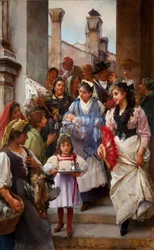 En venetiansk dopfest, 1896 olja på duk