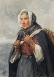 A Newhaven Fishwife (akvarell)