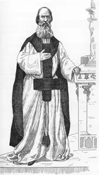 Porträtt av Pierre Eugène Vintras (1807-1875) (Pierre-Michel-Élie), en arbetare som påstod sig vara reinkarnationen av profeten Elia. Teckning av Henry de Malvost ur ”Satanism och magi” av Jules Bois, 1895. Privatsamling