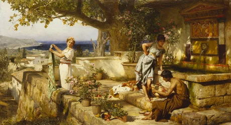 Vid brunnen,