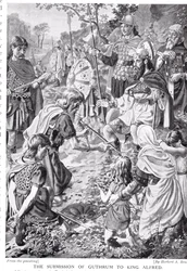 The Submission of Guthrum till kung Alfred, illustration från 