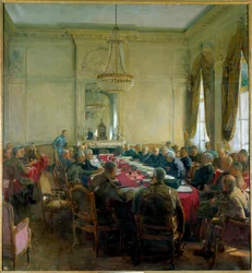 Första världskriget (1914-1918): "Ett möte för Högsta rådet i Trianonpalatset i Versailles i juli 1918"
