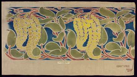 Stencilerat textilprov, c.1896