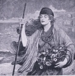 Nydia, den blinda flickan i Pompeji, illustration från The World