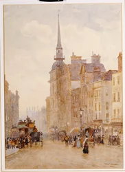 Tittar ner för Ludgate Hill från Steps of St. Paul
