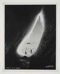 En grotta i ett isberg (bromidtryck)