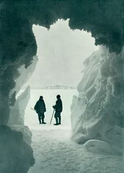 An Ice Grotto - Tent Island in Distance Kapten Scott och Wright, c1911, 1913