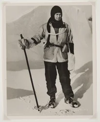 Kapten Scott (1868-1912) under Terra Nova-expeditionen (1910-13) till Sydpolen (bromidtryck)