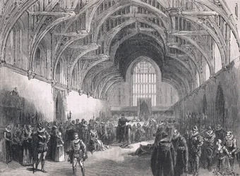 Statsrättegång i Westminster Hall på Elizabeth I:s tid