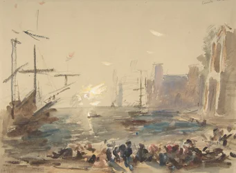 Seascape recto, otydlig skiss verso, 1840-1906.