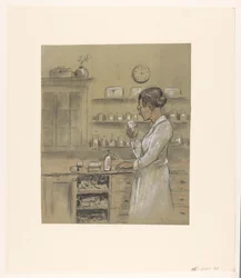 Kvinna i laboratoriet