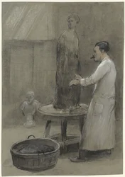 Skulptör och hans staty