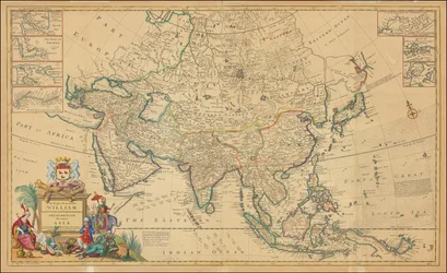 1730 års karta över Asien av Herman Moll