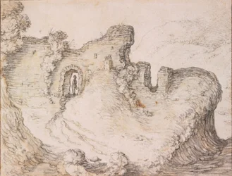 Herman Saftleven (1609-1685), omkring 1650. ”Ruin i form av ett manligt ansikte i profil”, Centralmuseet i Utrecht, Nederländerna
