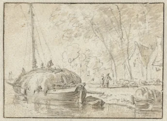 Höpråm på en strand