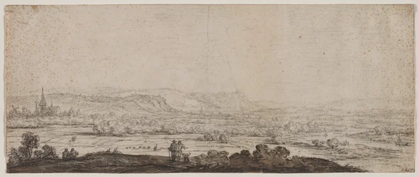Landskap med byn Schenkenschanz, Gelderland, 1600-talet.