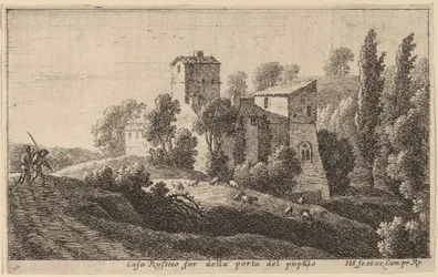 Gård bortom Porta del Popolo