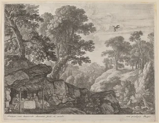 Saint Paul och Saint Anthony vid ingången till grottan