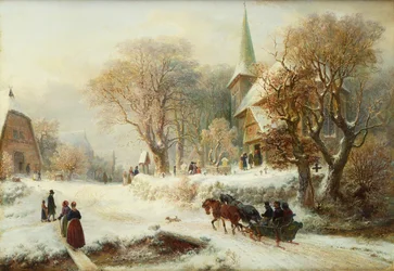 Gå till kyrkan (olja på duk)