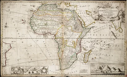 Karta över Afrika, ca 1715 (kolorerad gravyr)