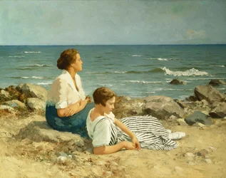 På stranden