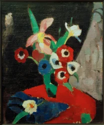 Stilleben med blommor på svart bakgrund II