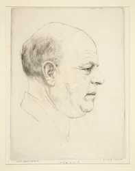 H. N. Bialik (porträtt av huvud i profil)