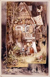 Hans och Greta, saga av bröderna Grimm - illustration av Hermann Vogel
