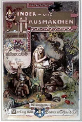 Barn- och husberättelser, 1812: bröderna Grimms sagor. Omslag av Hermann Vogel från 1894 som föreställer Snövit.