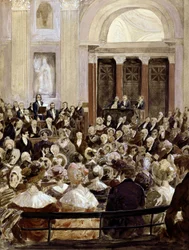 Mottagning av Victor Hugo vid Academie Francaise i Paris den 3 juni 1841 (wc på papper)