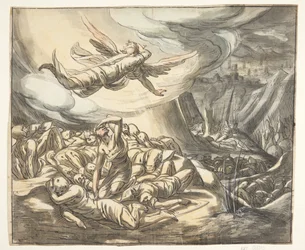 Ängel med draget svärd.
