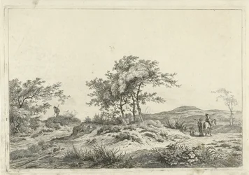 Landskap med ryttare och fotgängare