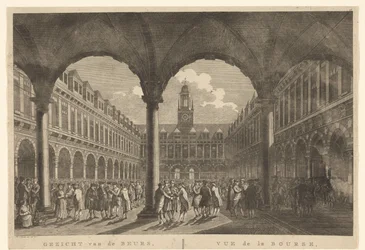 Utsikt över innergården till Beurs van Hendrick de Keyser Utsikt över börsen, i Amsterdam / Vue de la Bourse, à Amsterdam (titel på objekt)