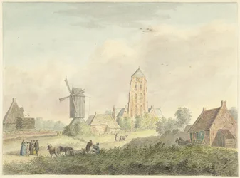 Kyrka av byn Westkapelle i Zeeland