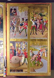 Scener från St. Victors liv från den inre delen av den högra yttre flygeln av det tidigare huvudaltaret i St. Nicholass Church, 1481 (tempera på panel)
