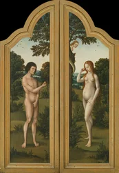 Adam och Eva (målning på trä)