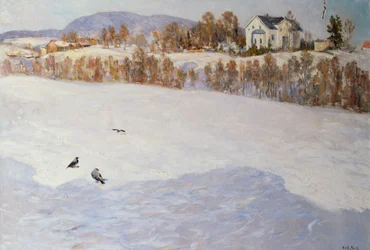 Gård i vinterlandskap