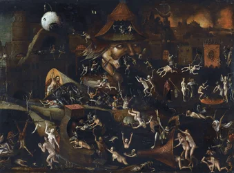 Nedfarten till helvetet - Kristi nedstigande till helvetet, av Bosch, Hieronymus