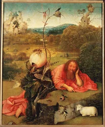 Sankt Johannes Döparen i meditation (olja på trä)
