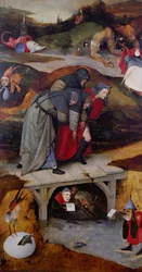 The Temptation of Saint Anthony Detalj av vänstra flygeln på en triptyk, mellan 1495 och 1515