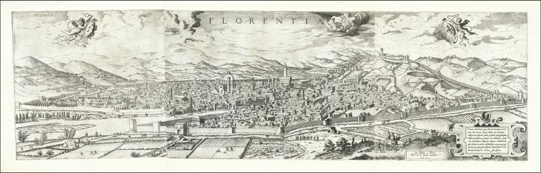 Vy över Florens från 1557 av Hieronymus Cock, utgiven 1601 av Paul van der Houve