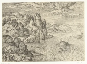 Kustlandskap med Hero och Leander Hero och Leander Landskap med bibliska och mytologiska scener (serietitel)