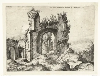 Första utsikten över Caracalla-baden Ex Rvinis Thermarvm Antonii Pii (...) (titel på objekt) Romerska ruiner (serietitel)