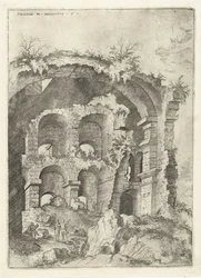 Sjunde utsikten över Colosseum i Rom Colossi to prospect vs 7 (titel på objekt) Romerska ruiner (serietitel)