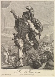 Joshua befaller solen att stå stilla.