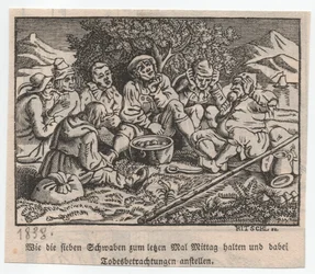 Schwaberna lagrade runt dumplinggrytan
