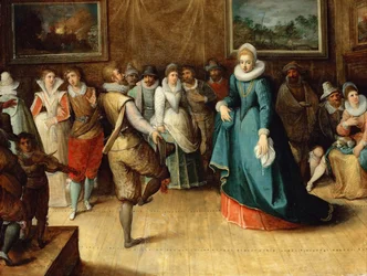 Dansförening - Hieronymus II Francken (1578-1623). Olja på trä, c. 1610. Mått : 41,5x54 cm. Konsthistoriska museet, Vienne