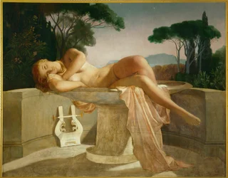 Jeune fille dans une vasque (målning på duk)